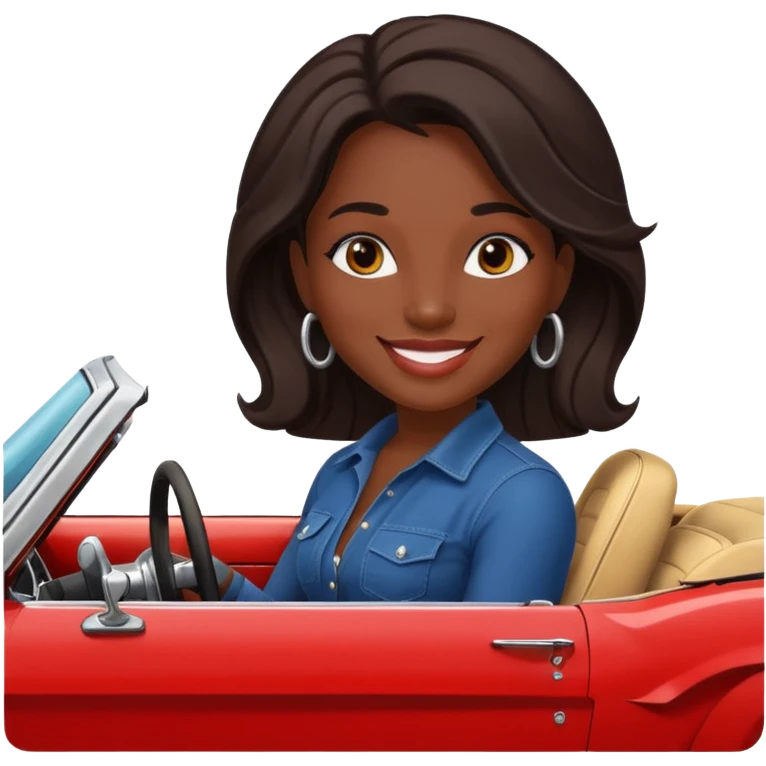 Classic mustang dark women sitting in emoji