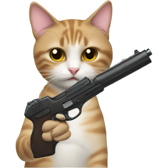 Cat with gun emoji