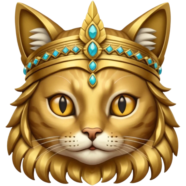 ancient cat with gold on head emoji