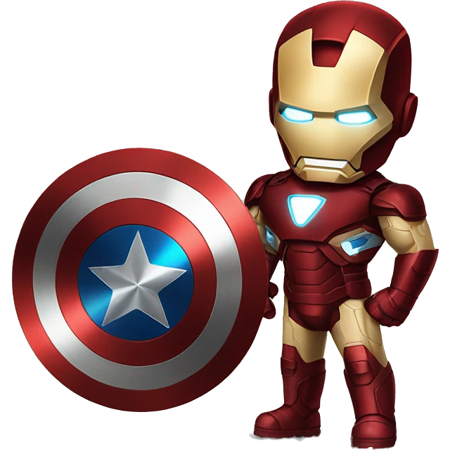 captain america and iron man as friends emoji