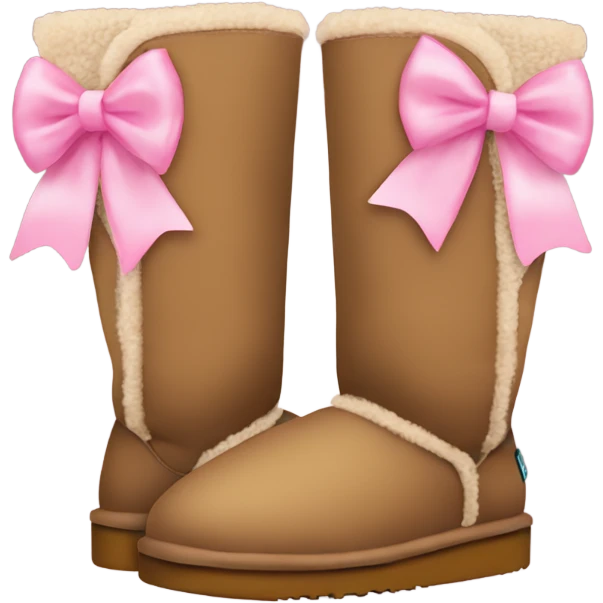 Uggs with a light brown and with pink bows emoji