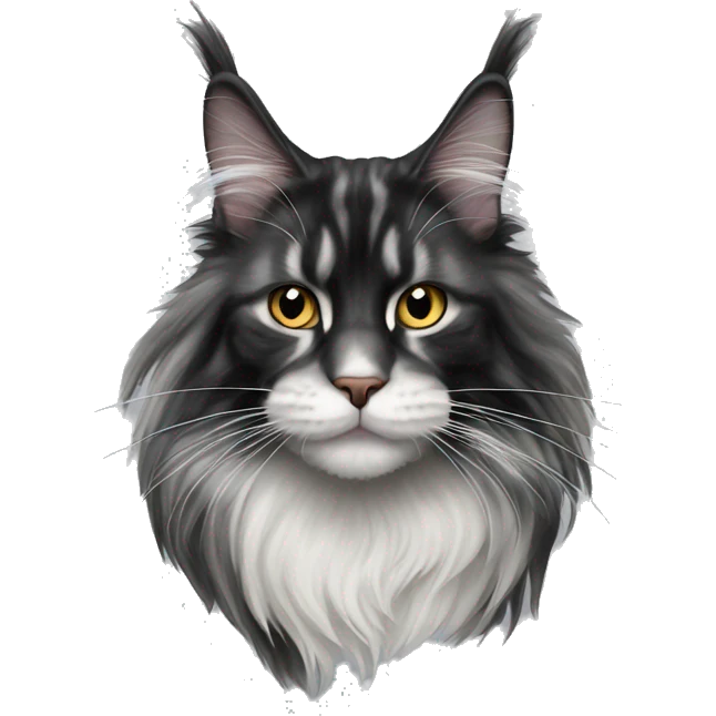 Black en white maine coon  emoji