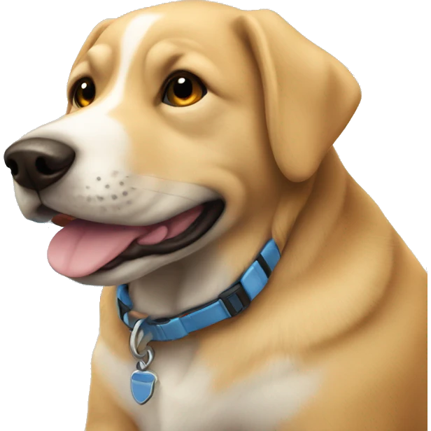Un perro en la playa  emoji