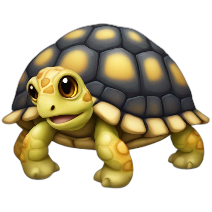 une tortue avec des jambes d'humain et une tete de giraphe emoji