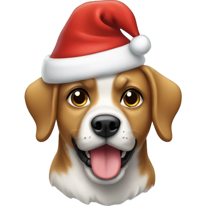 Dog wearing a Santa hat  emoji
