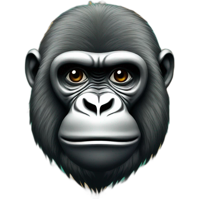 A gorilla wearing a zaza genetics bandanna with Paisley pattern around neck emoji