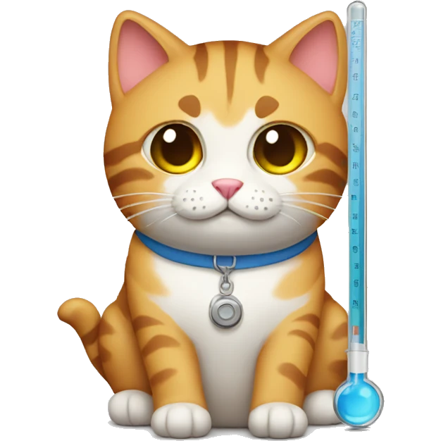 cat holding thermometer  emoji