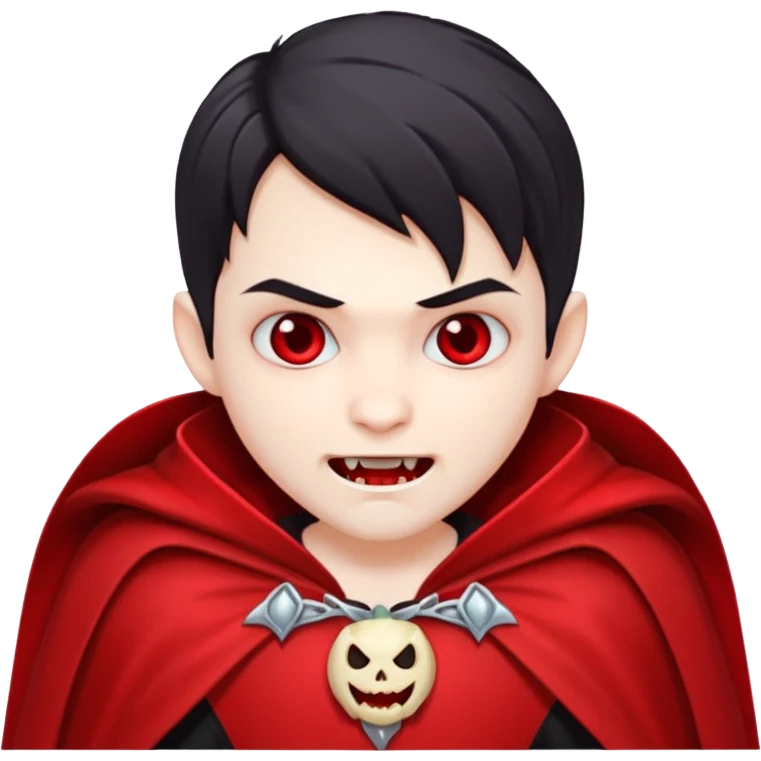 Chibi cartoon style, vampire, cute emoji