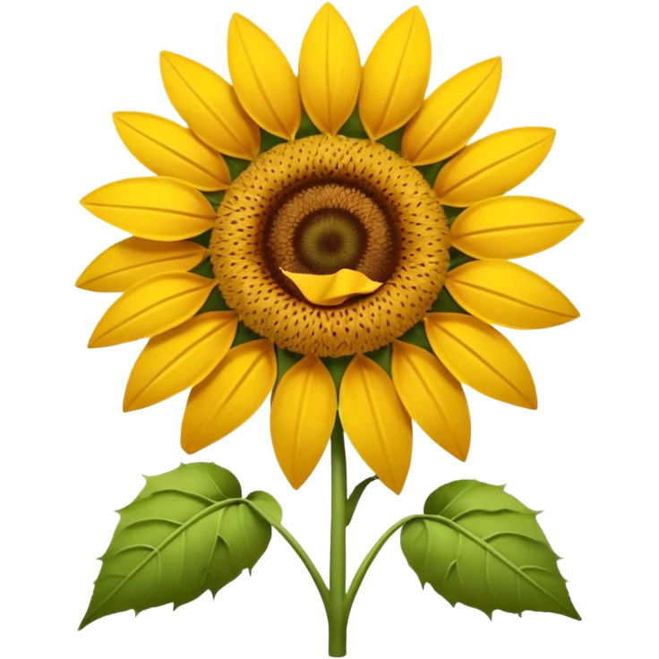 dying flower emoji with sunflower-like features, yellow petals and large brown center, some petals falling off and leaves drooping emoji