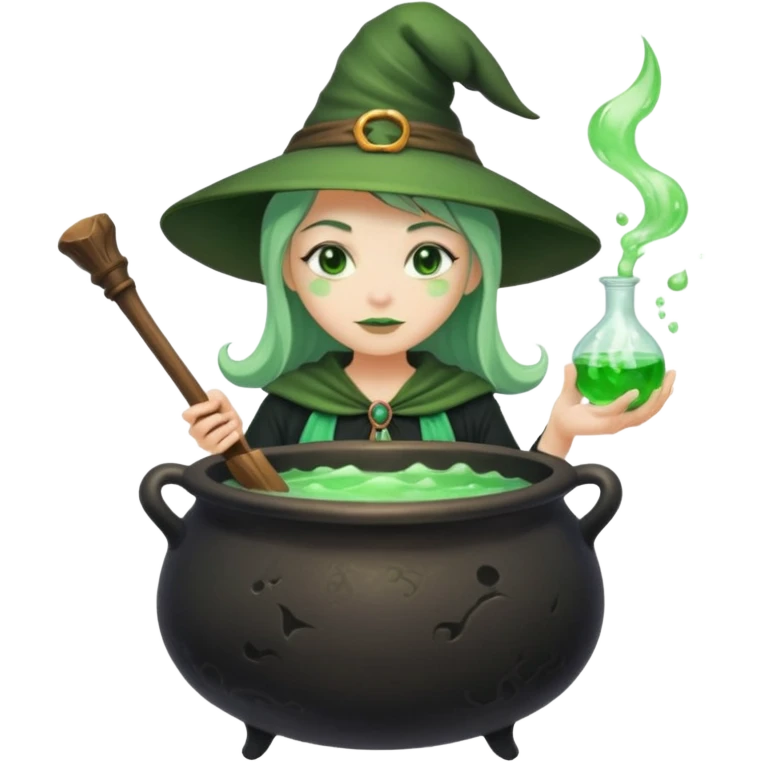 green witch cooking potion emoji