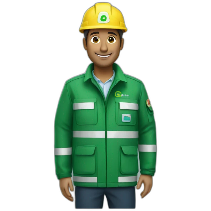 RATP staff green safety jackets emoji