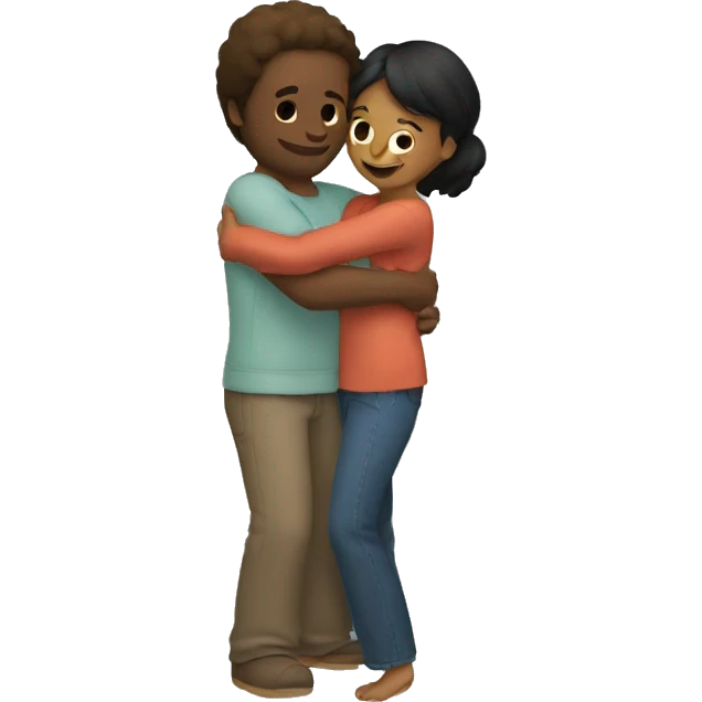 2 people side hug emoji
