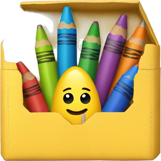 Yellow Crayon Box with 6 Crayons Inside emoji