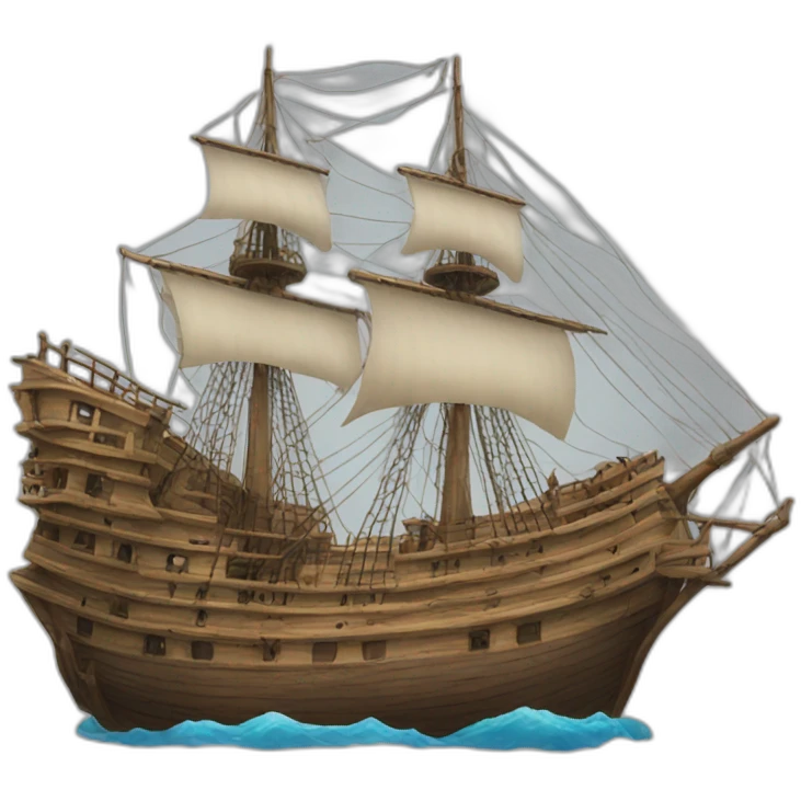 an old ship with people on it emoji
