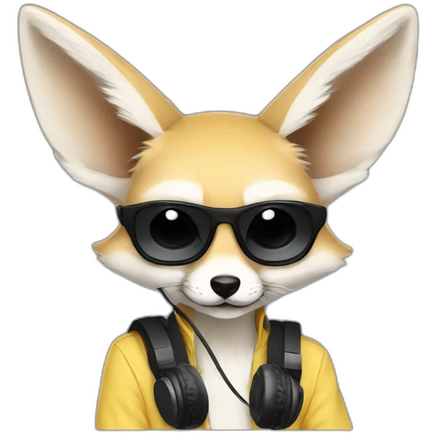 Fennec Fox as a DJ emoji