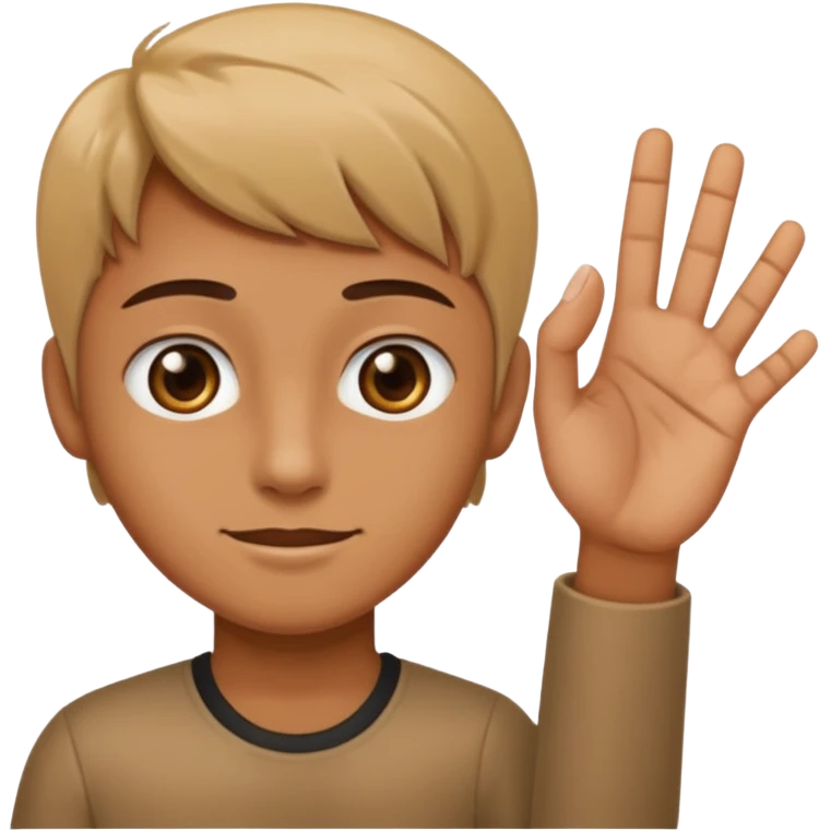 Someone putting up their hand at there help on the left hand put a 6 and the right hand put 7 emoji