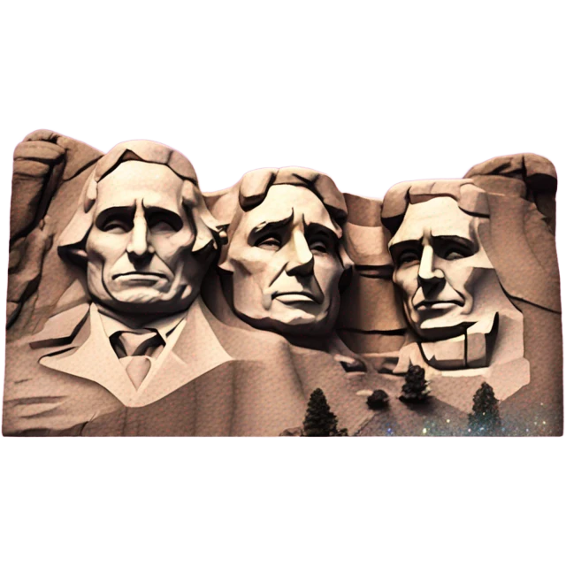 Pink ombre Mount Rushmore with glitter emoji