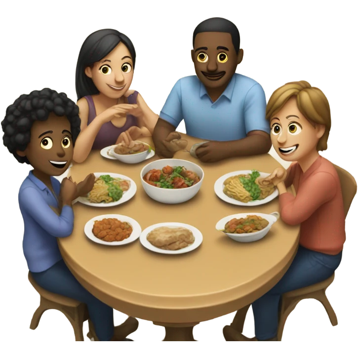 sitting around a table emoji