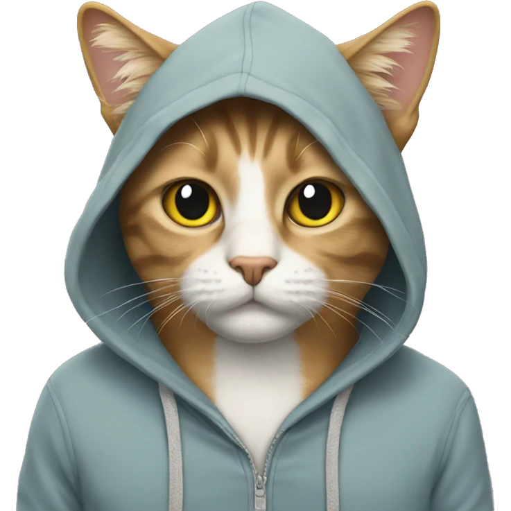 Cat with hoodie emoji