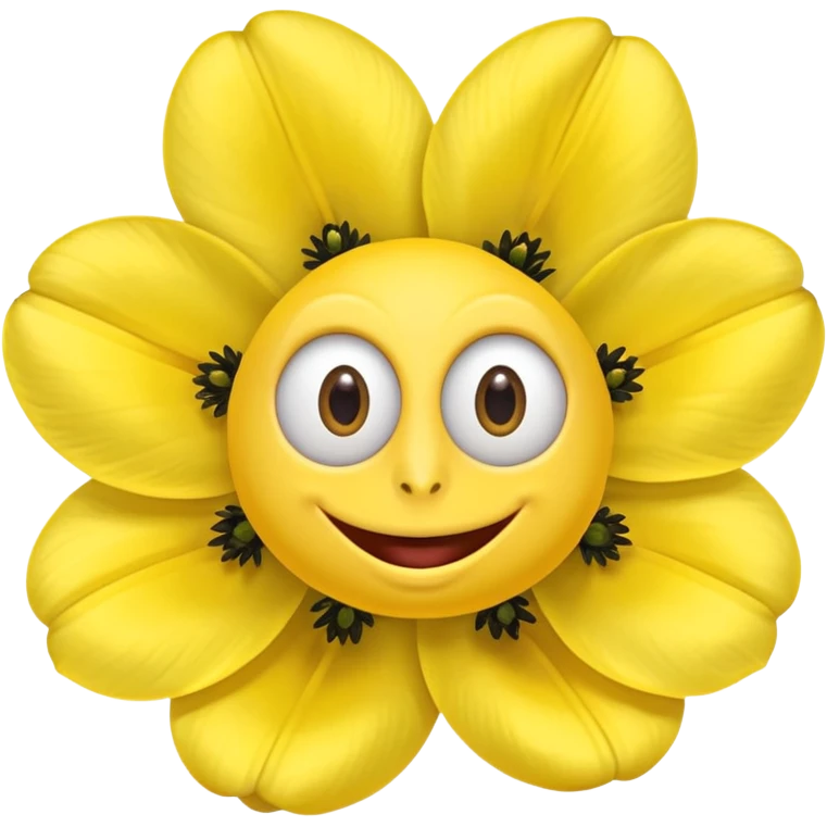 five leaved yellow anemone eyes mouth emoji
