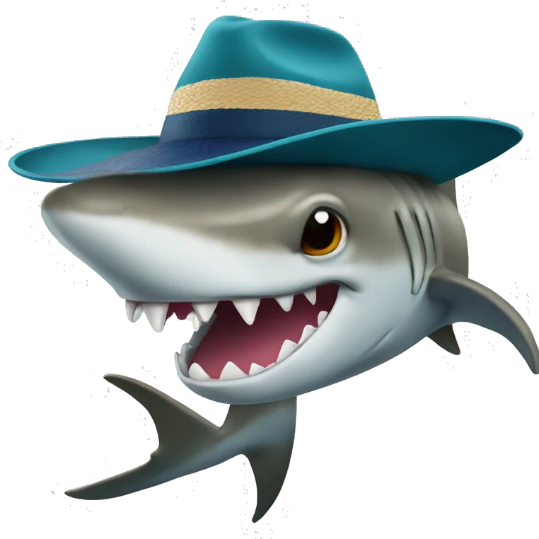 tiburón con sombrero emoji