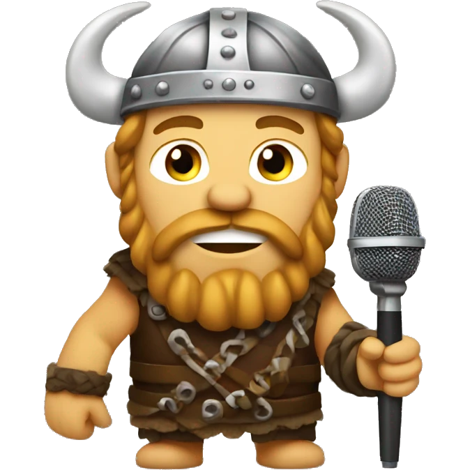 viking with microphone emoji