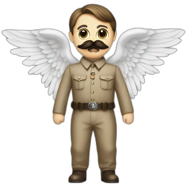 Hitler mustache on an angel emoji