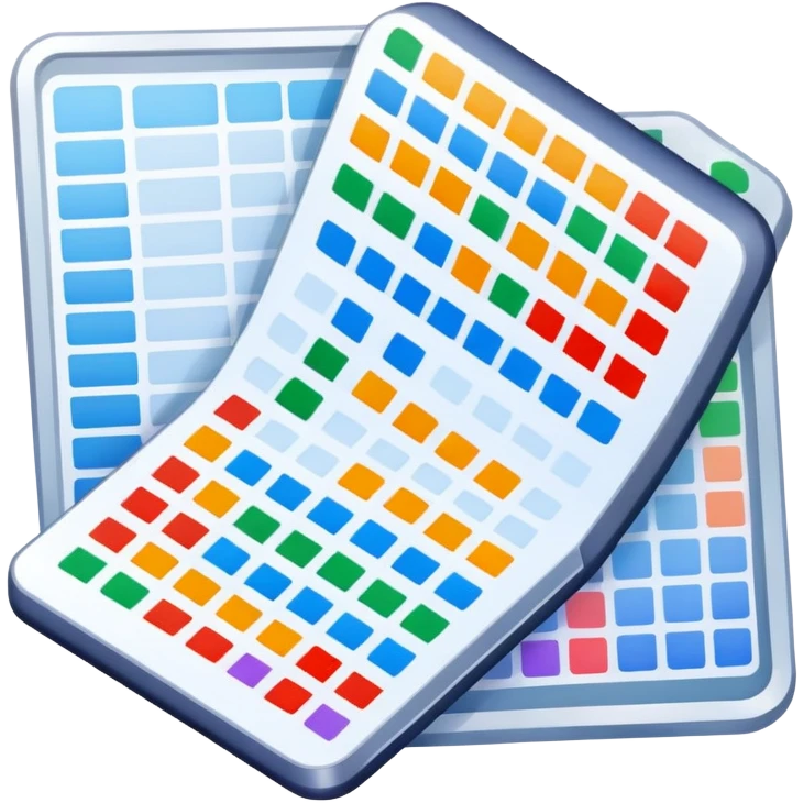 colorful spreadsheet with data cells emoji