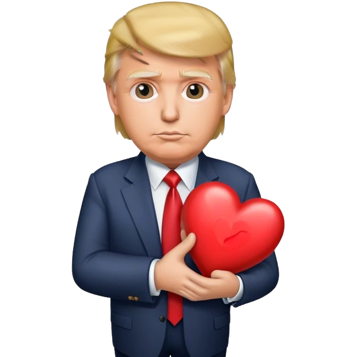 trump shows a heart emoji