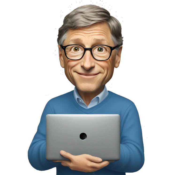 bill gates holding an HP PC emoji
