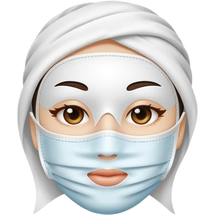 a white skincare beauty mask pack for face, made with cloth, without face emoji