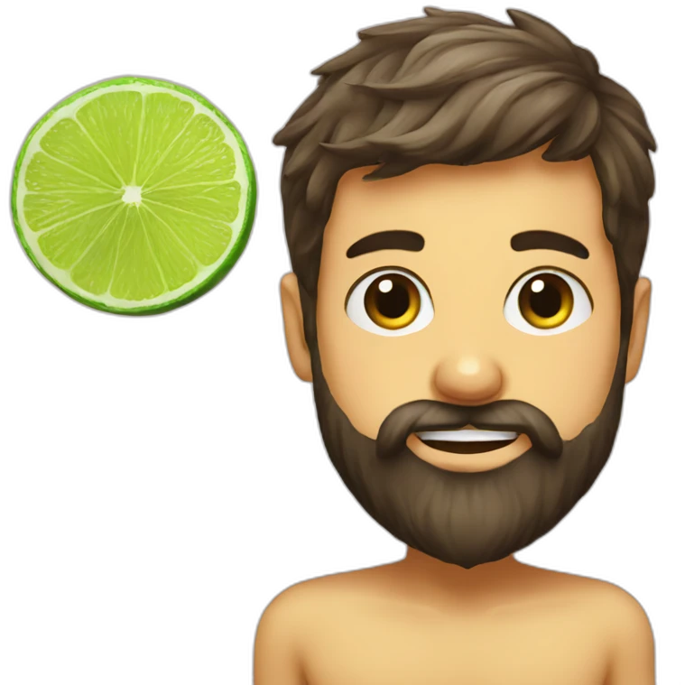 beard hair shaved boy with beard and with mojito emoji