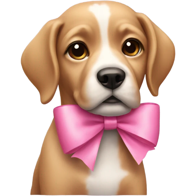 Dog with pink bows emoji