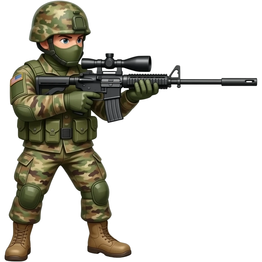 Army man holding a boom sniper rifle sniper emoji