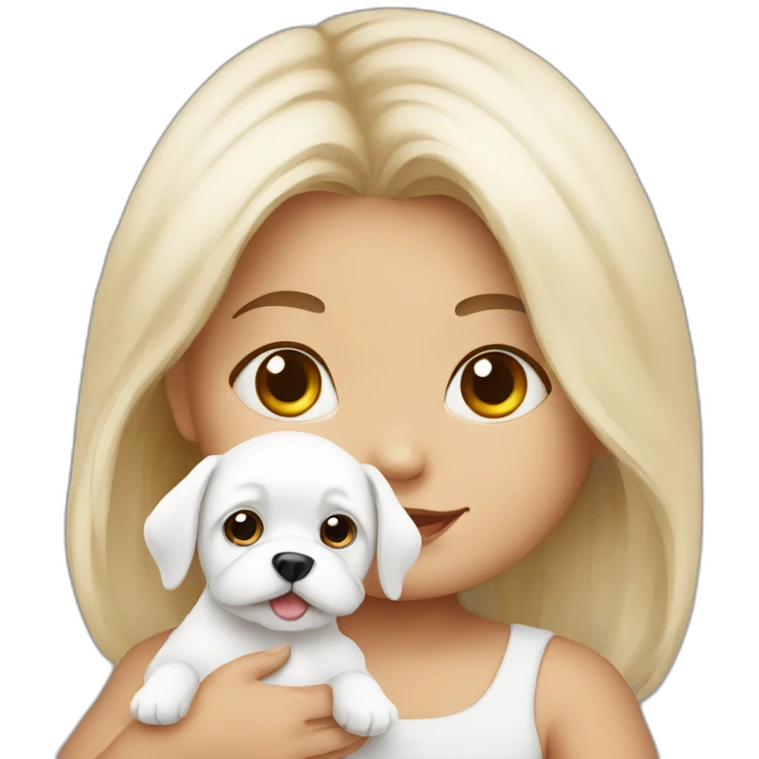 Baby with Maltese dog emoji
