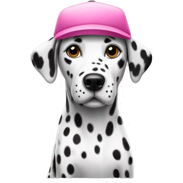 Dalmatian with a pink hat emoji