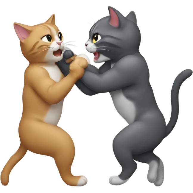 Two cats wrestling emoji