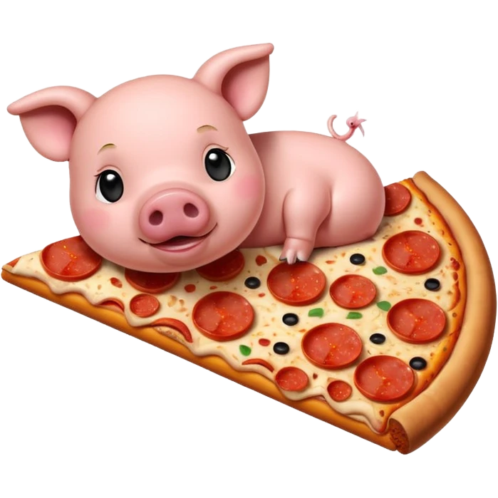 Pig eating pizza emoji