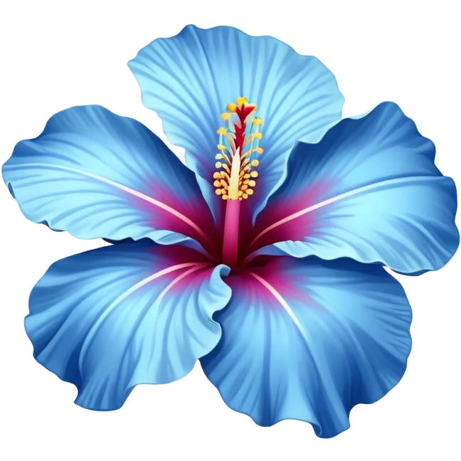 one blue hibiscus flower emoji