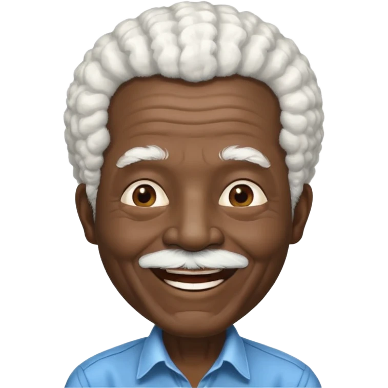 old man with white afro hair and black skin emoji
