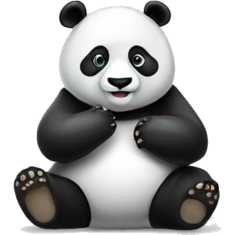 Panda met een ijsje emoji
