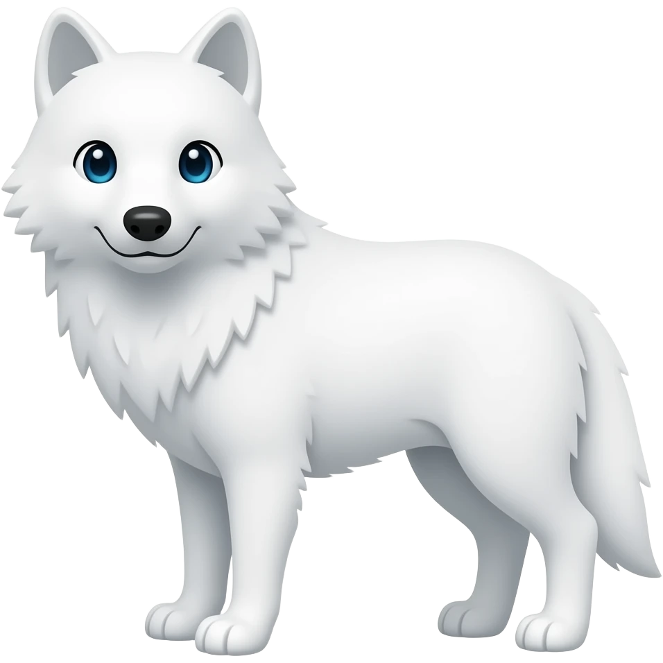 White wolf waving emoji