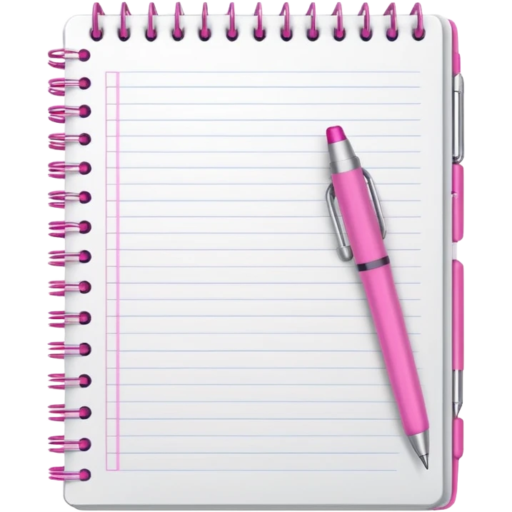 white spiral notebook with some list on it and a pink pen nearby emoji