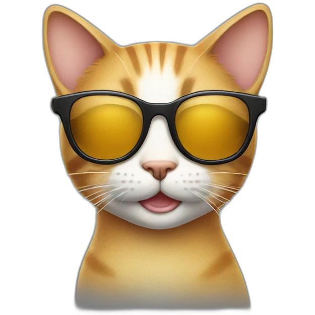 Cat with sunglasses and smile emoji