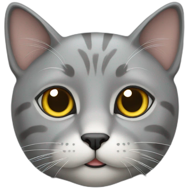 Grey cat with heaer emoji