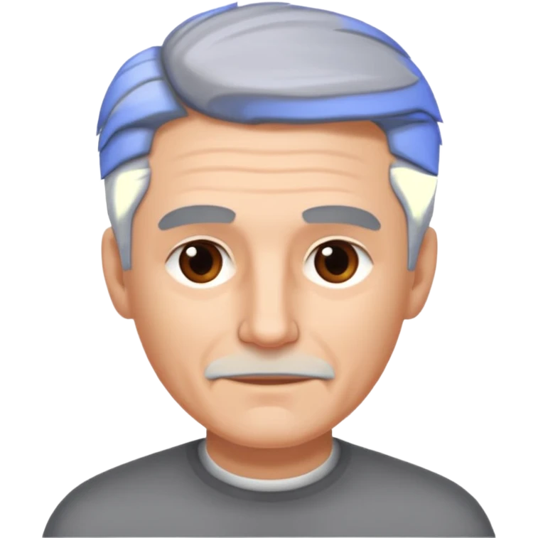 a gray-haired man with a clean-shaven face. Her hair was combed back emoji