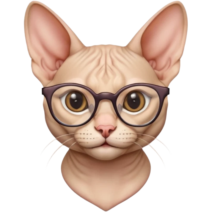 сделай кота сфинка в очках с хитрой ухмылкой emoji