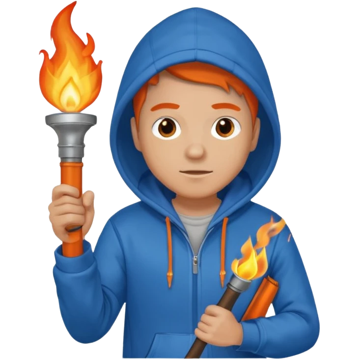 blue hoodie man The torchbearer emoji