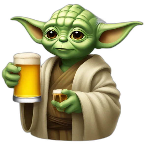 Yoda with a beer  emoji