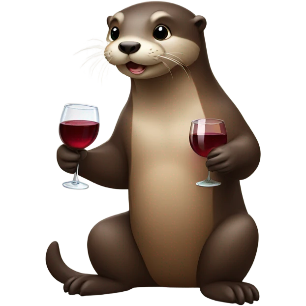 Otter with wine emoji